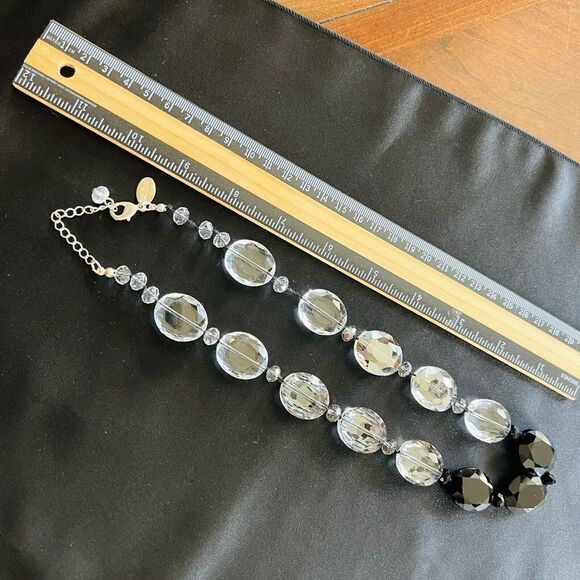 WHBM Chunky Crystal Glass Ombre Necklace White House Black Market Sparkling 1364 - Picture 11 of 12